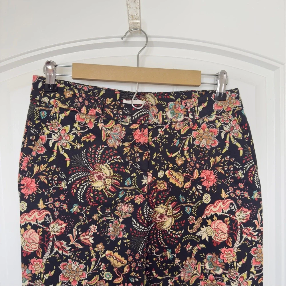 H&M Size 10 Cigarette Trousers Dark Academia Floral‎ Print Fairy Core Fall EUC